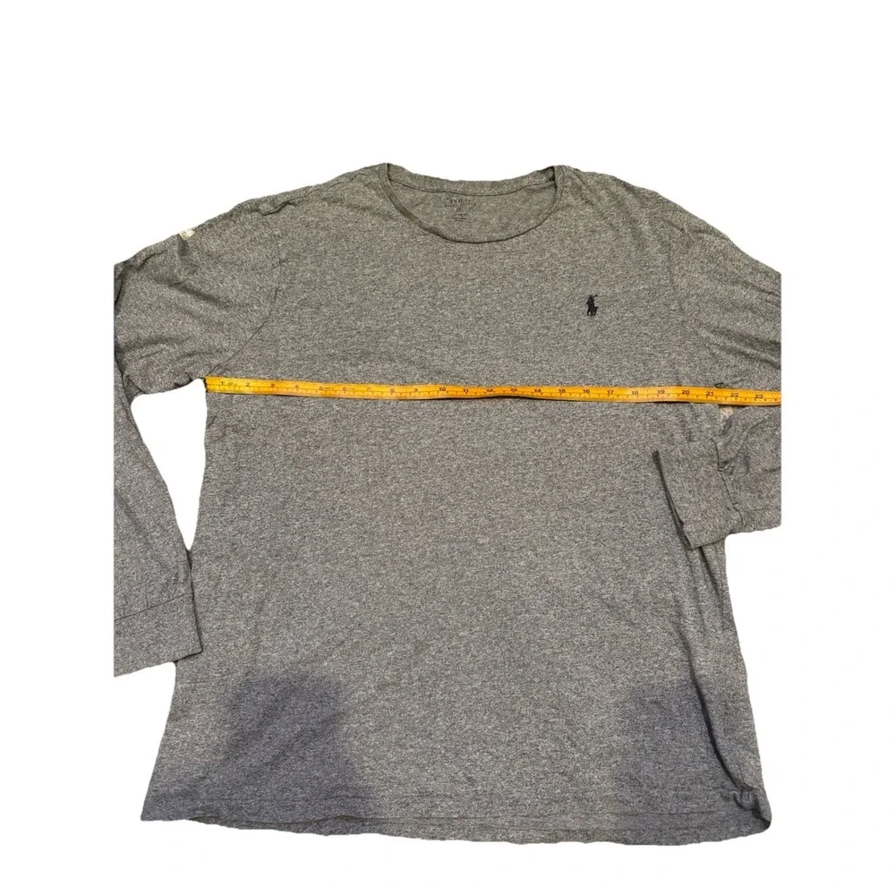 Polo‎ Ralph Lauren Shirt Mens XLarge Grey Custom Fit Long Sleeve Crew Neck